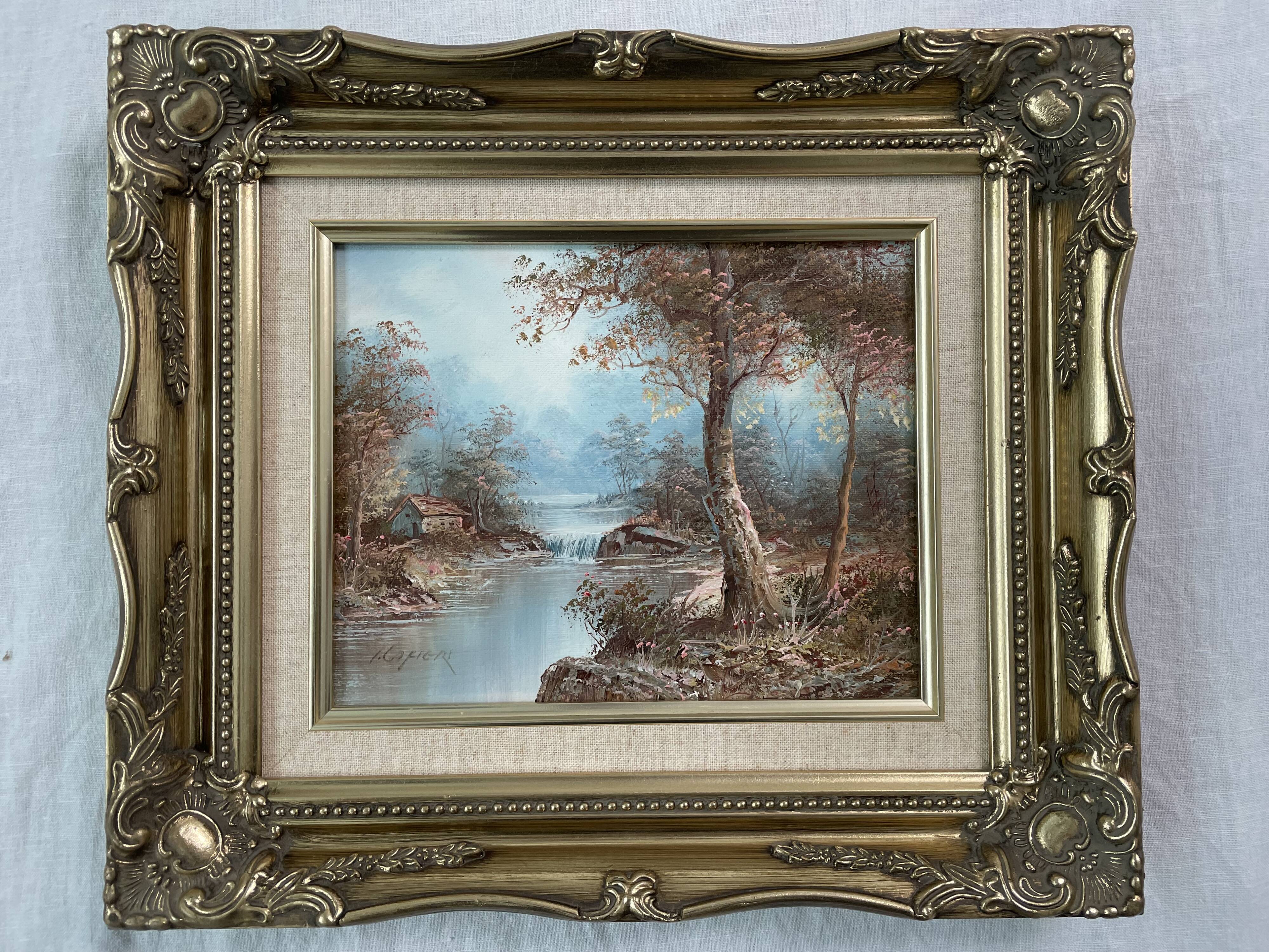 Signed oil painting - landscape - irène cafieri