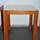 Pair of wooden and marble side tables