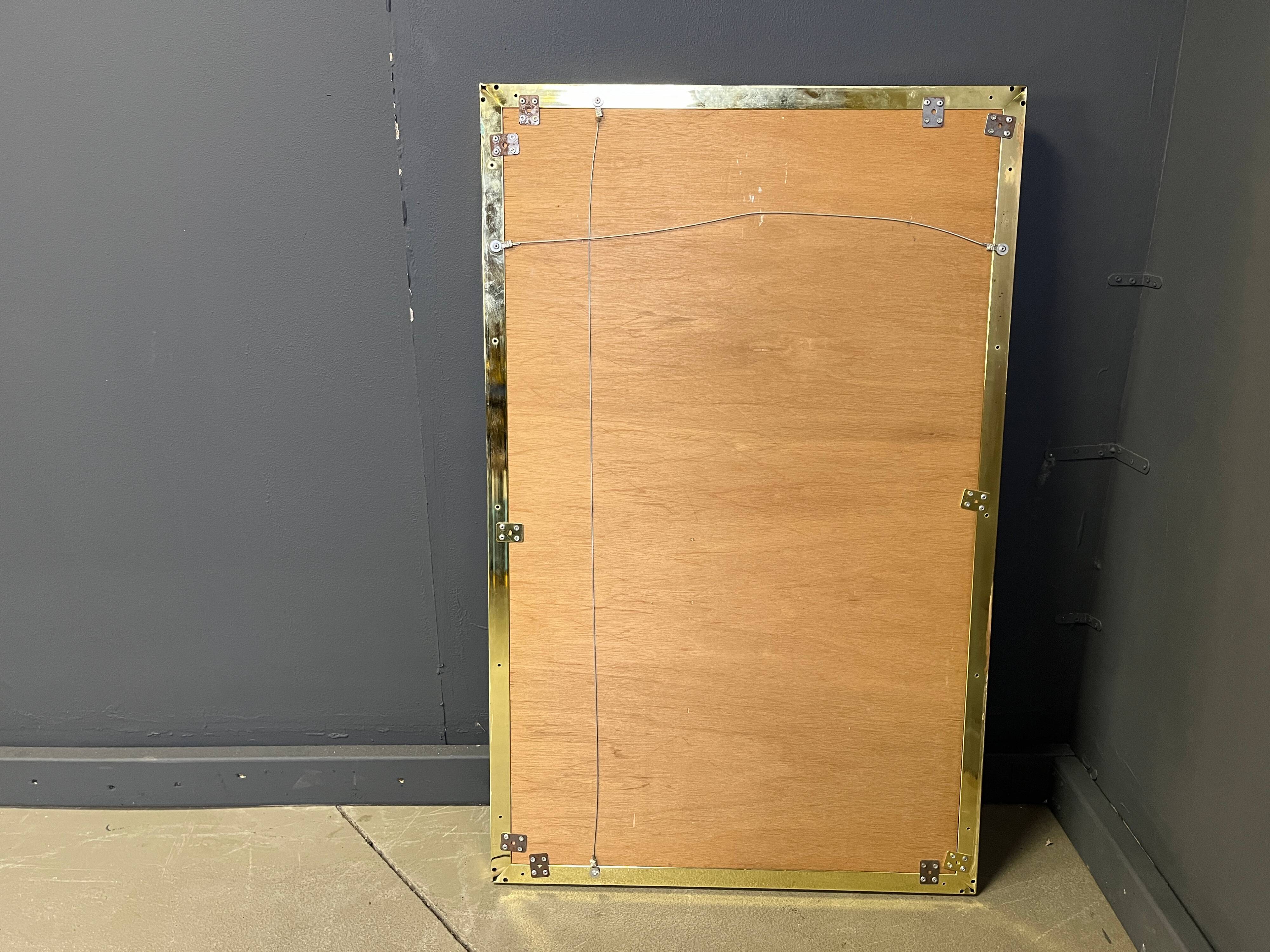 Vintage brass mirror by Belgochrom, 1970s