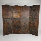 Late 18th-century Belgian embossed leather folding screen – after Daniel Marot
