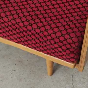 Folding bench Daybed sofa red and black fabric Libena Ex Teh