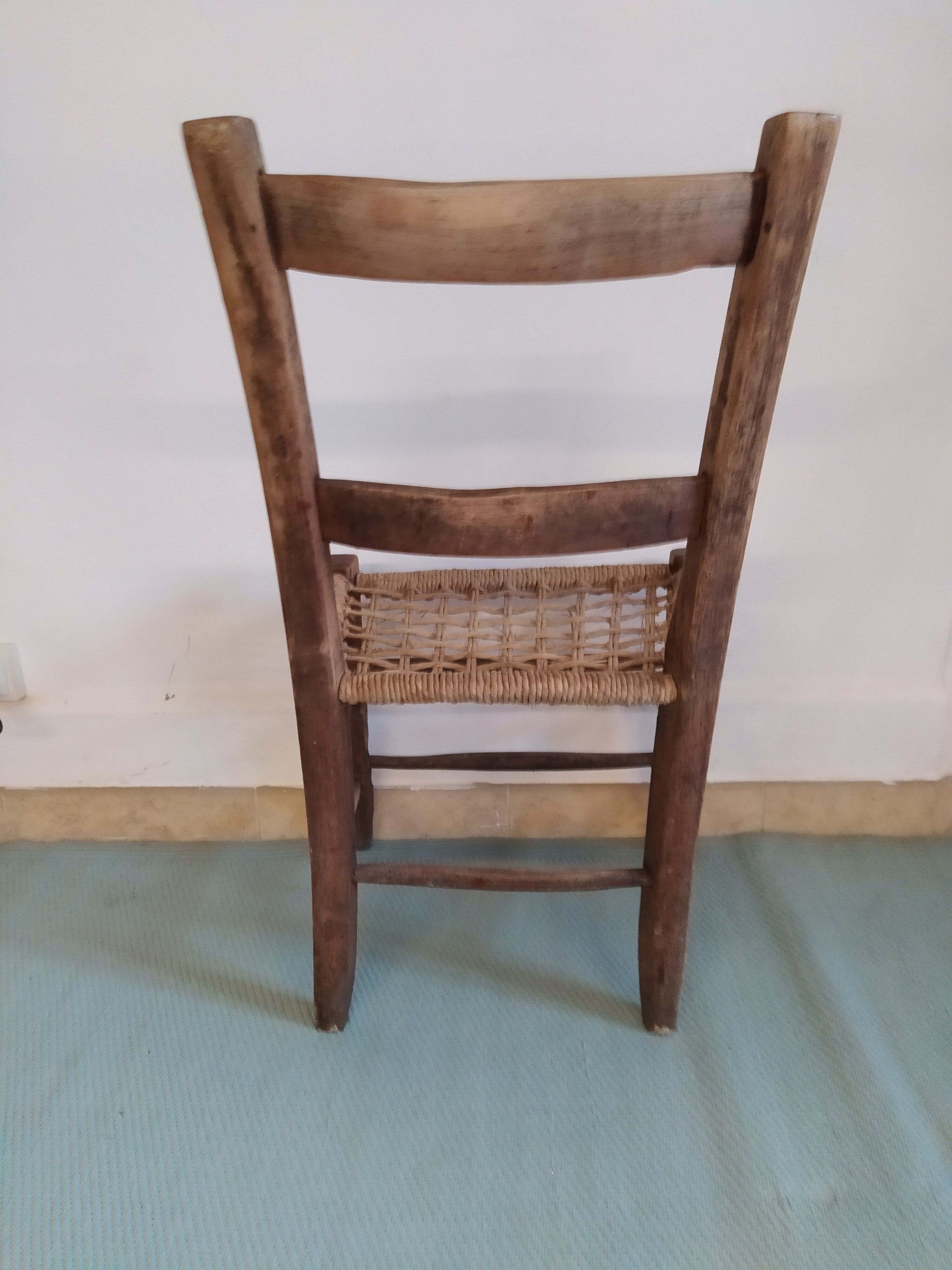 rustic wooden chair boheme craft braided rope