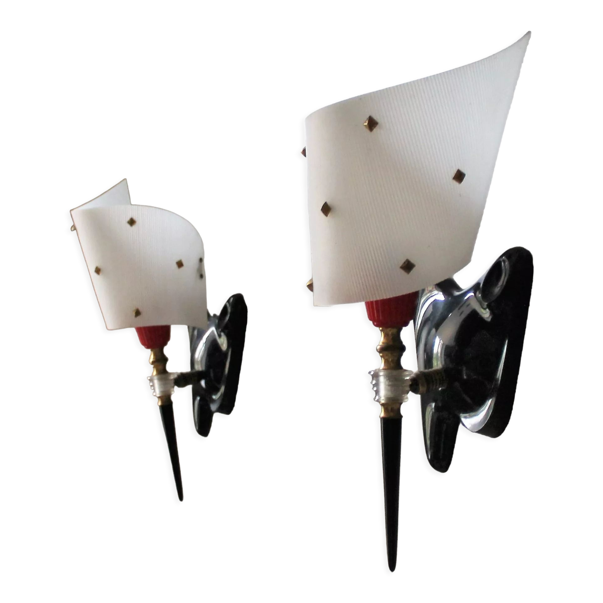 Pair of vintage torch sconces