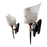 Pair of vintage torch sconces