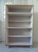 Vintage library in oak veneer, pearl grey interior, metal legs.