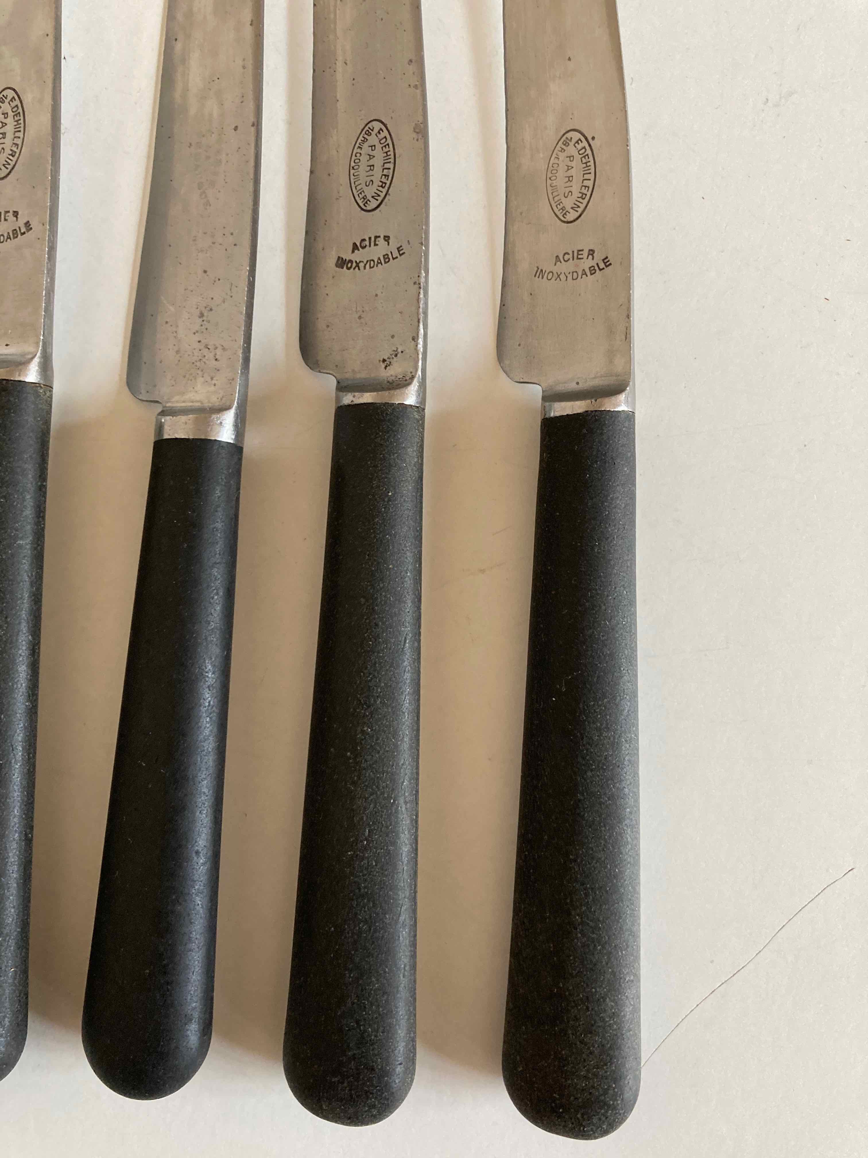 Set of 6 dehillerin brewery 1900 in ebony and steel
