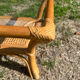 Light rattan coffee table with vintage 1970s caning.