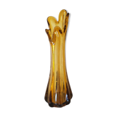 Bubbled amber glass vase from Biot