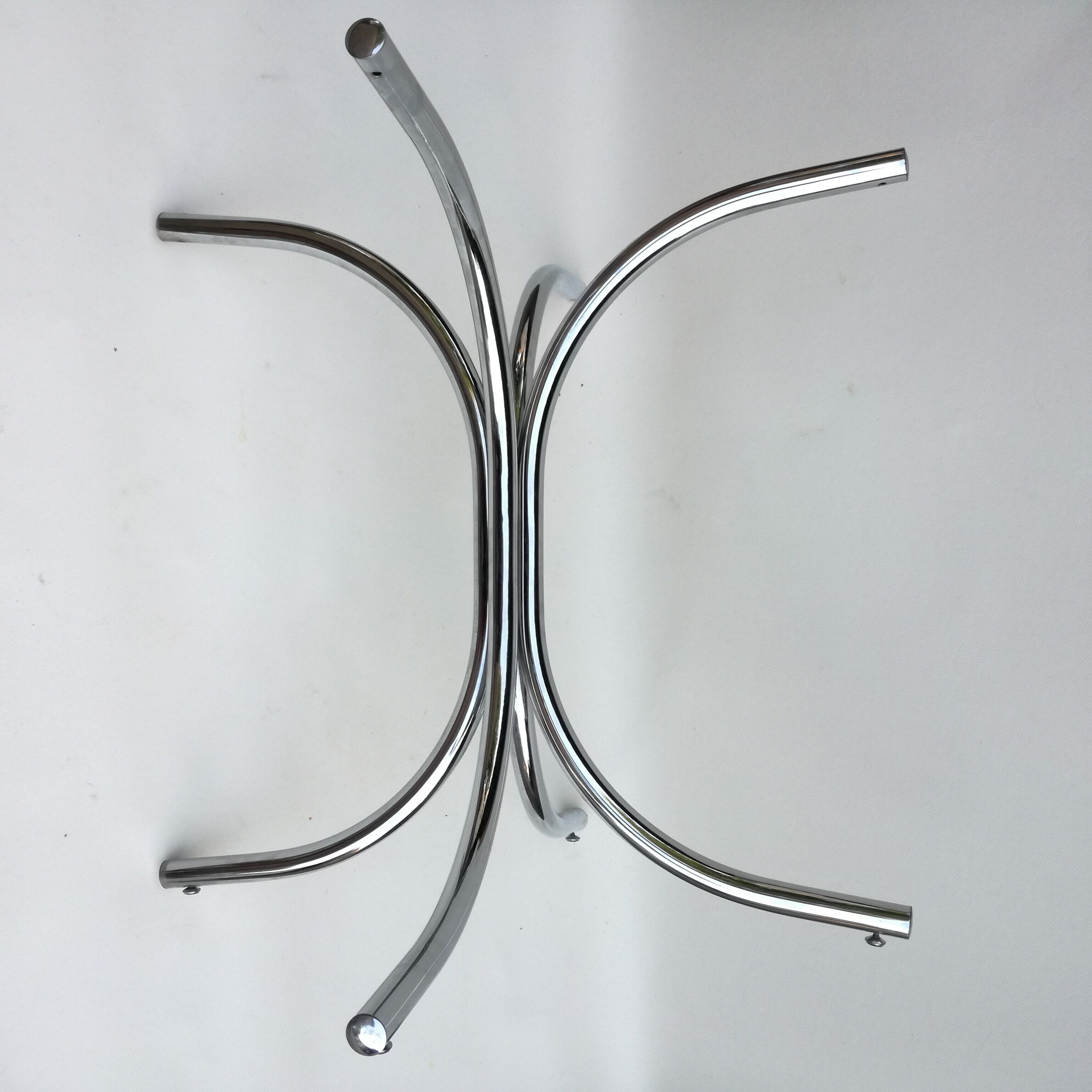 Smoked glass and chrome round table 1970