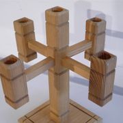 Bougeoir suedois en bois 1970