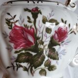Musical teapot in white porcelain with floral decoration