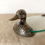 Foie gras serving dish duck glass and metal