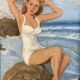 Gouache on Pin-Up panel signed and dated 1952