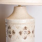 Danish table lamp in beige enamelled stoneware by Bitossi for Bergboms 1960.