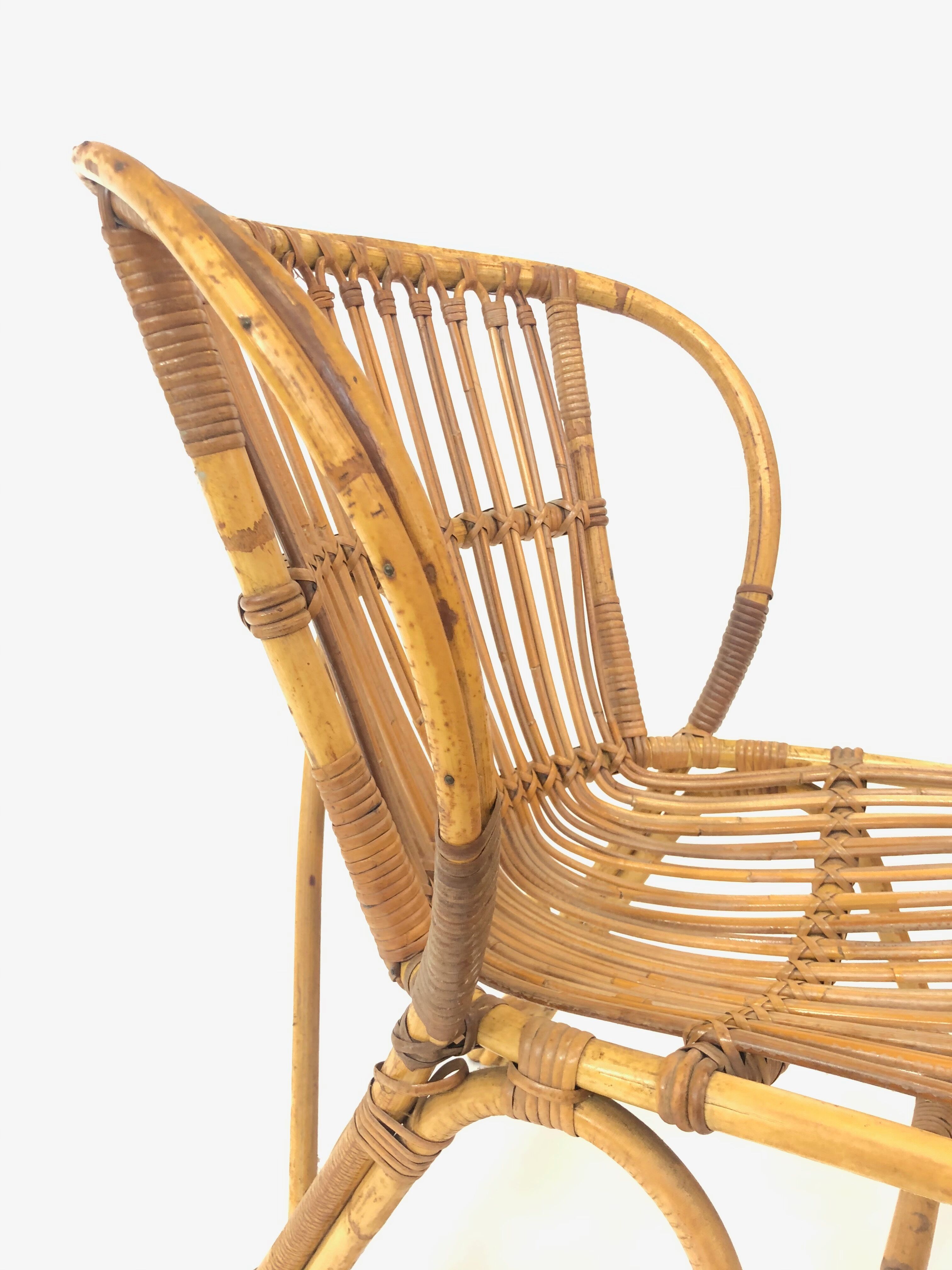 Van Rohe Noordwolde rattan chair, 1960