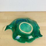 Ceramic cup signed CAB, green leaf, 1950s, slip