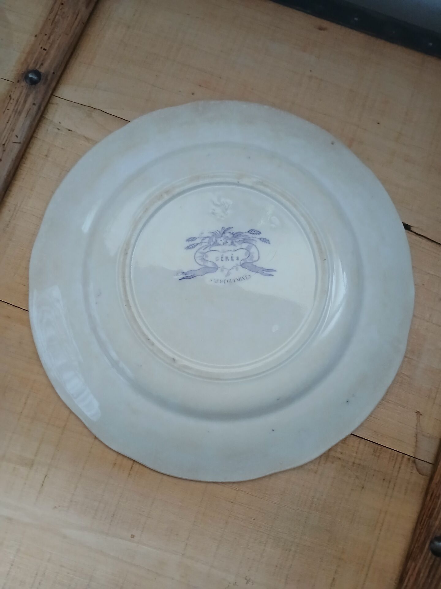 3 antique flat plates in ironstone