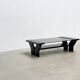 Black lacquered brutalist coffee table