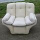 Pair of leather “space age” armchairs. Cream colour". Circa 1970.