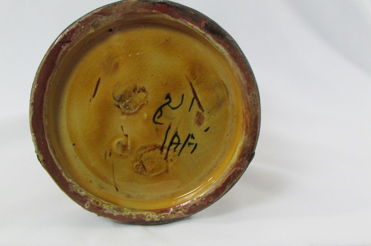 Moroccan enamelled terracotta bottle: Safi