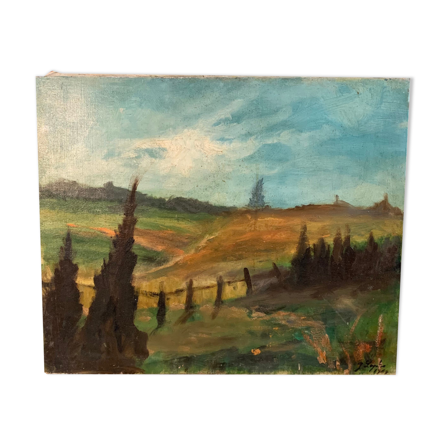 Rural landscape painting by Yetty Leytens