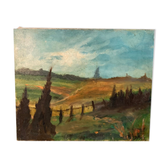 Rural landscape painting by Yetty Leytens