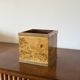 Hollywood regency burl and brass plant pot, Vivai del Sud Italy 1970s