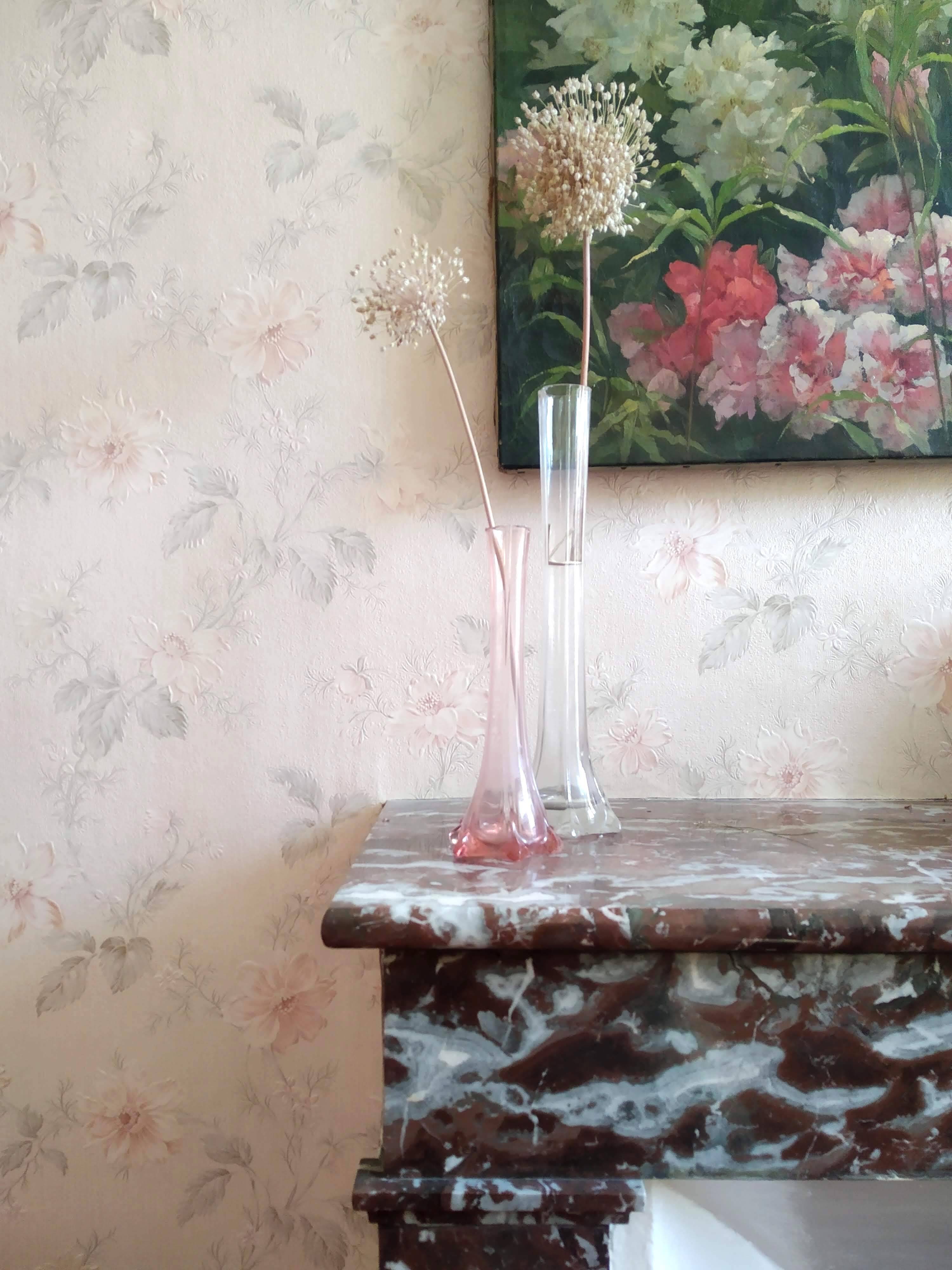 Pair of Art Nouveau glass soliflore vases