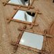 Set of vintage wood mirrors bamboo effect