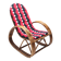 1970s Postmodern Bamboo Rocking Chair with Vintage Fabric Cushion