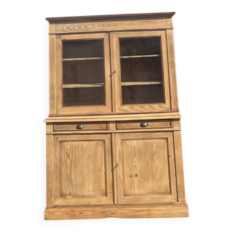 Antique 2-part sideboard in raw solid wood
