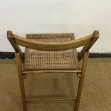 Vintage wooden and cane folding chair