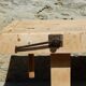 Superb old beech wood carpenter's workbench - Trade furniture - Console