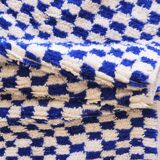 Blue Checkered Rug - 327 x 158 cm