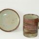 Lot 4 mugs & sous-tasses grès émaillé vintage années 70