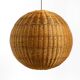 Very rare original XXL rattan ball pendant lamp | Mid Century Modern | Ø 66