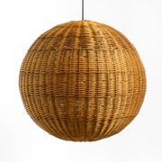 Very rare original XXL rattan ball pendant lamp | Mid Century Modern | Ø 66