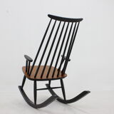 1960s Varjosen Puunjalostus beech rocking chair, Finland