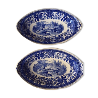 Lot 2 raviers Villeroy et Boch collection Burgenland bleu