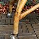Vintage rattan and oak serving trolley 1960