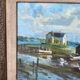 Oil on canvas, seaport scene