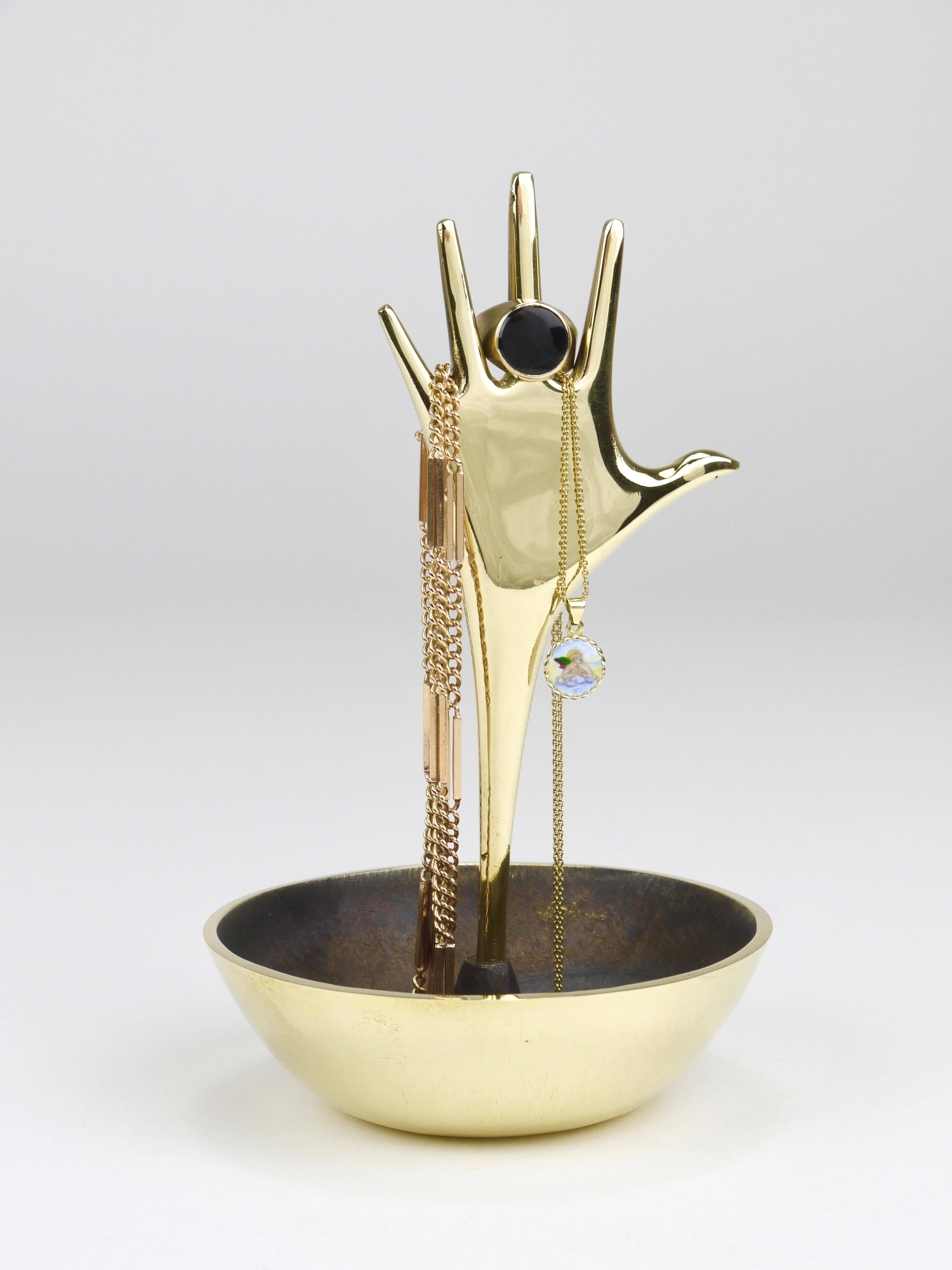 Carl Auböck Brass Ashtray Hand Empty Pocket Accessory, Vienna, Austria
