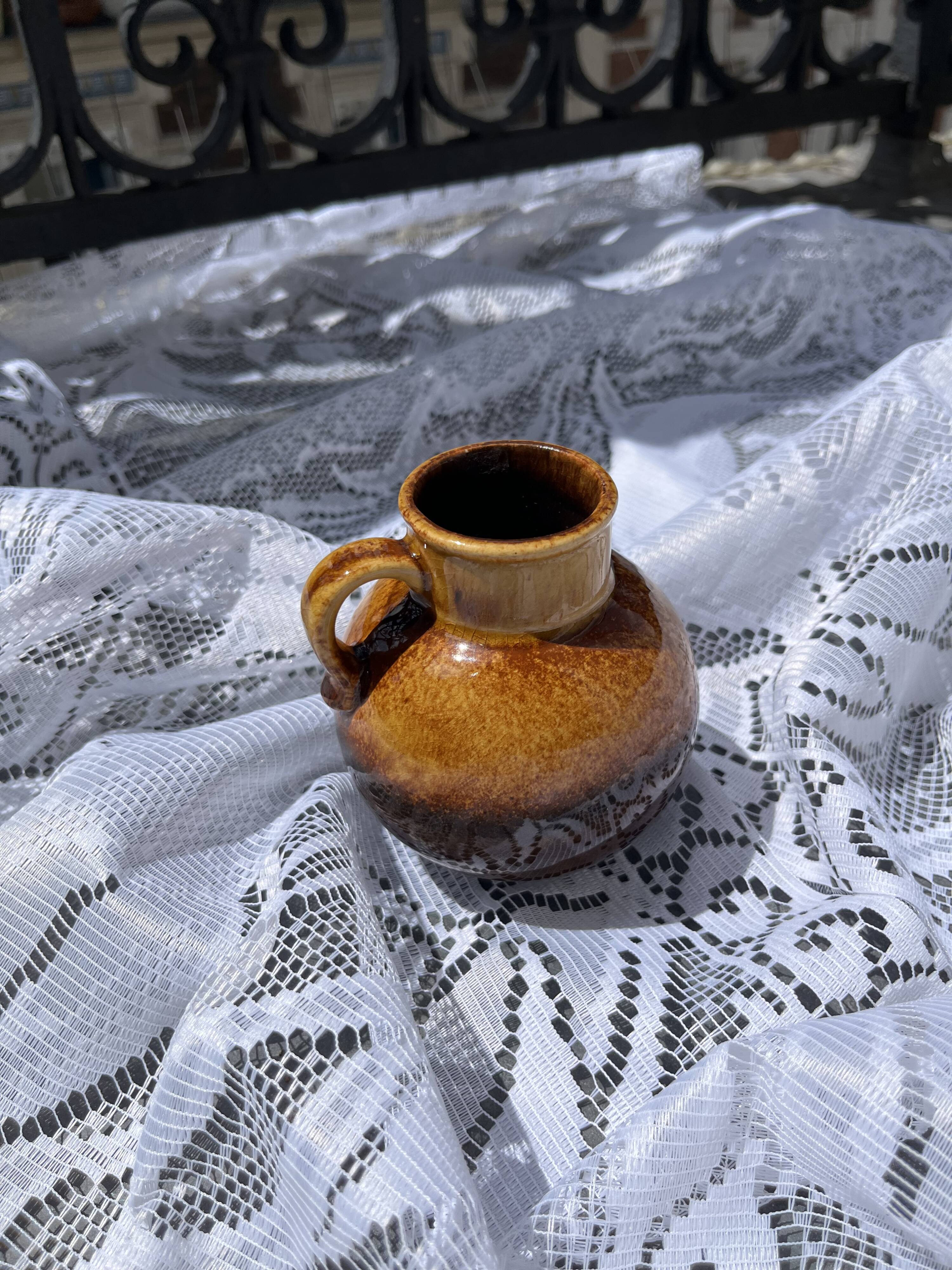 Small vintage Scheurich glazed ceramic pitcher