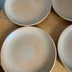 Set of 5 large vintage stoneware dinner plates