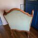 Vintage Louis XV style wing chair, light green velvet