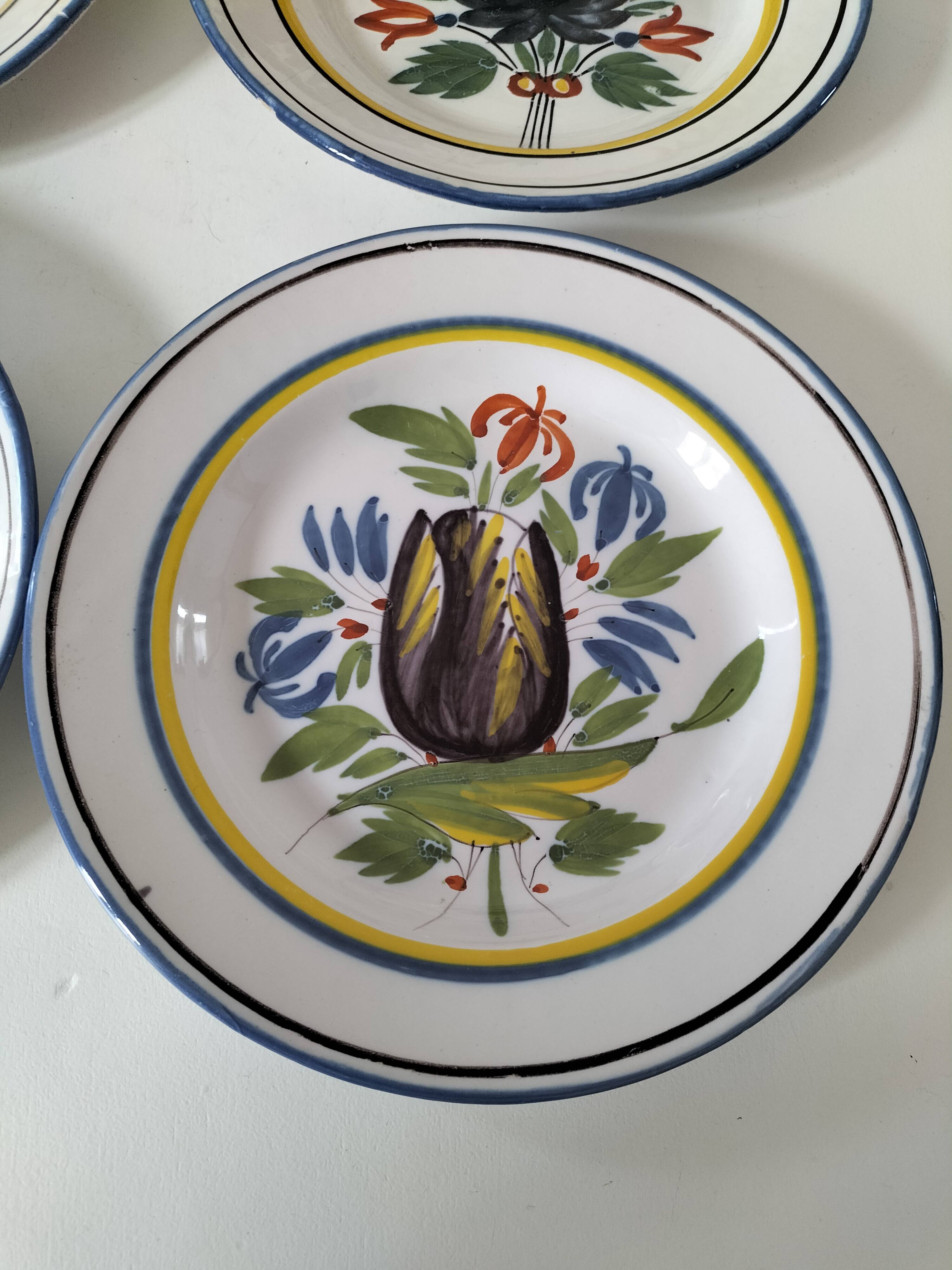 6 earthenware plates from the East - vintage 1960s