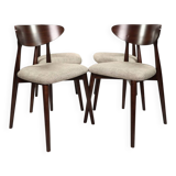 Set of 4 heritage herringbone natural linen dining chairs