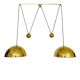 Large Adjustable Double Posa44 Brass Pendant Lamp by Florian Schulz