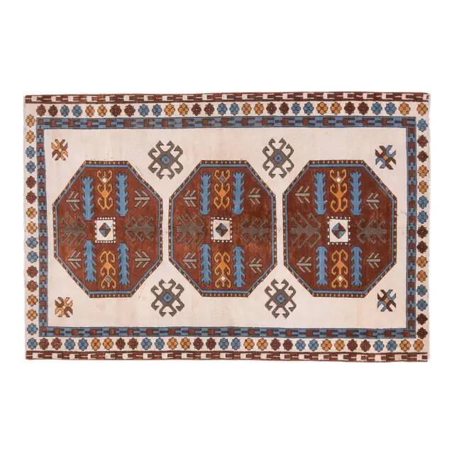 1970s Vintage Turkish Oushak Handmade Wool Cotton Beige Area Rug 158x326