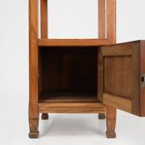 Art Deco nightstand in oak with pink marble top, France ca. 1930